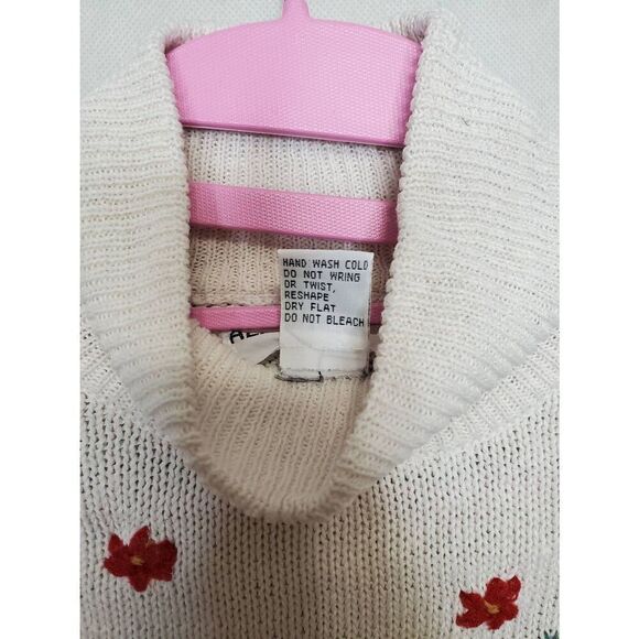 Vintage Alfred Dunner Grandma Cottagecore Dark Romantic Floral Mock Neck Sweater - Picture 7 of 10